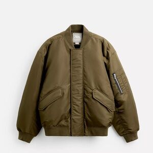 Zara Men's Khaki Bomber Jacket